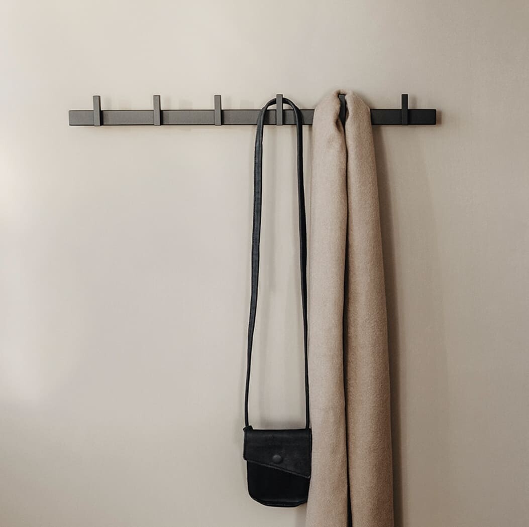 Garderobenleiste Cadore B 60 cm, 6 Haken | schwarz