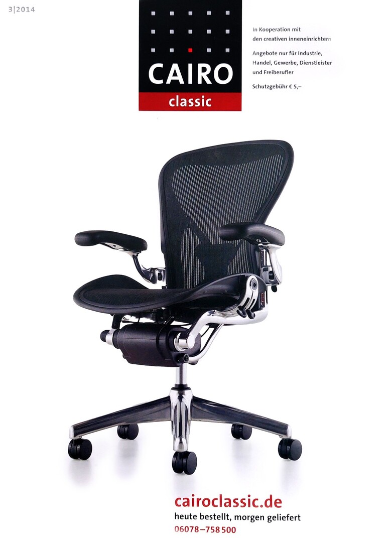 Der Cairo Katalog mit dem Aeron von Herman Miller