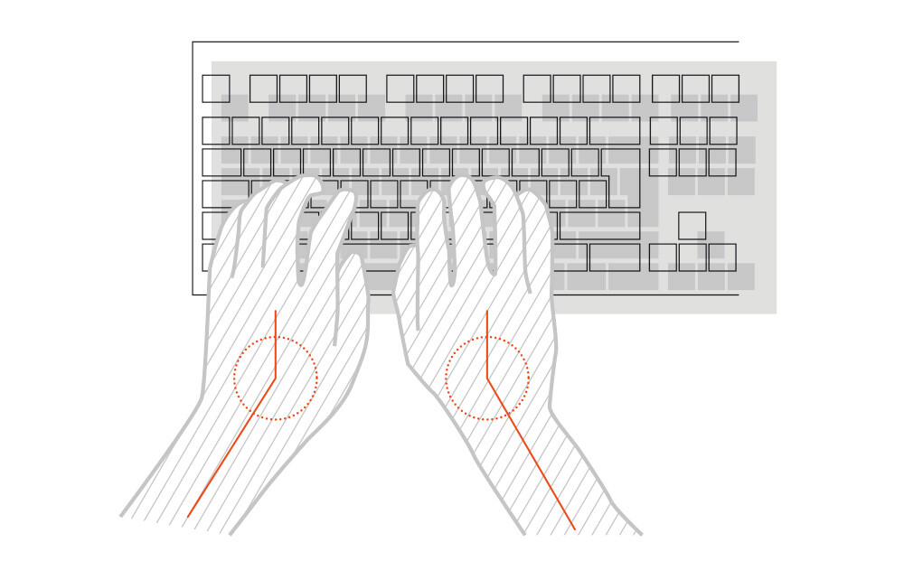 Falsche Tastaturhaltung