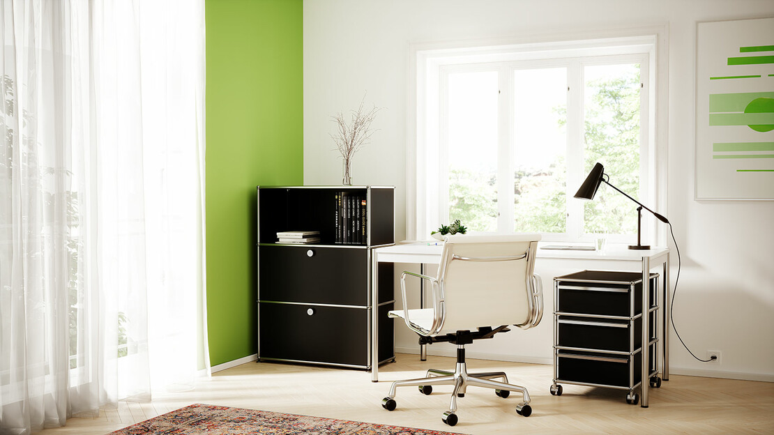 Pour les amateurs de contrastes intenses – le Home Office en USM noir et blanc