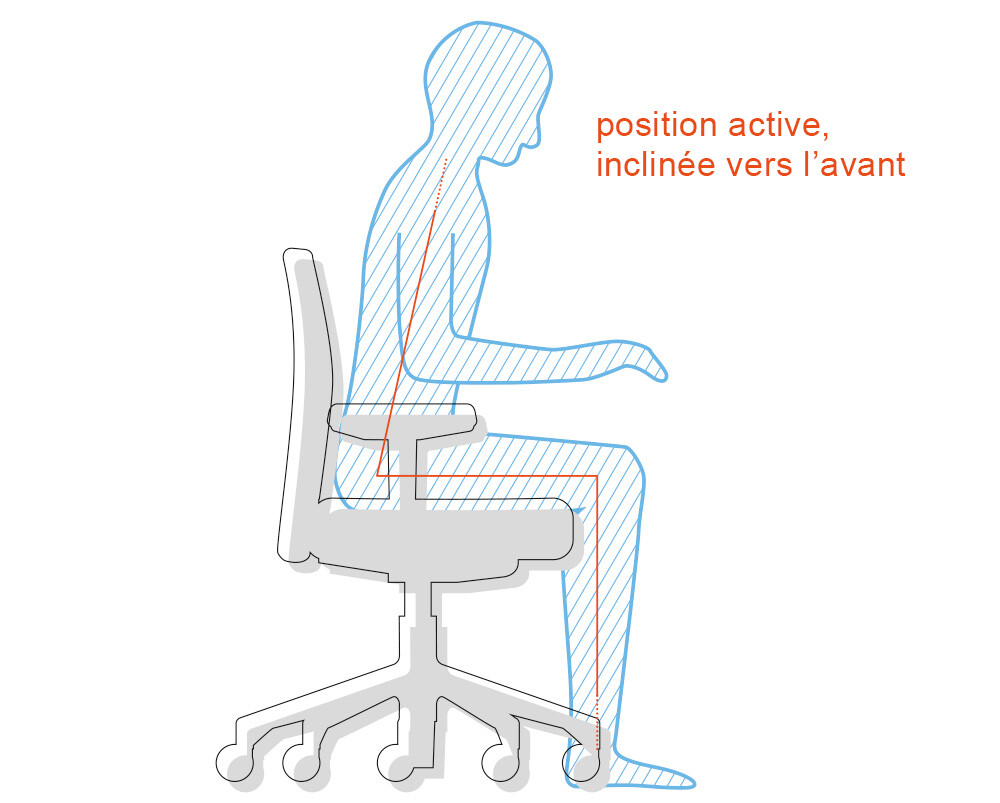 position active, inclinée vers l’avant