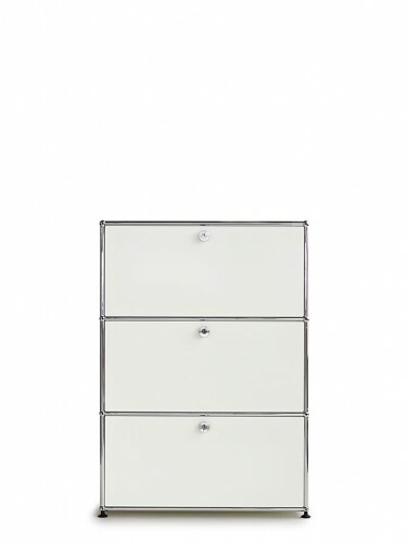 ÉTAGÈRE USM BLANC – HAUTEUR 3 ÉTAGES – 3 PORTES ABATTANTES
