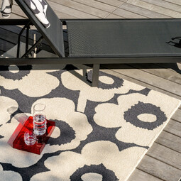 Outdoor-Teppich Marimekko Unikko 160 x 230 cm | charcoal white