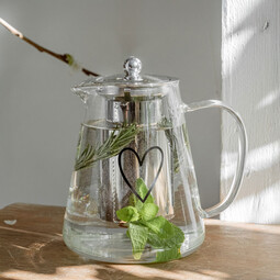 Teekanne mit Teesieb Herz 