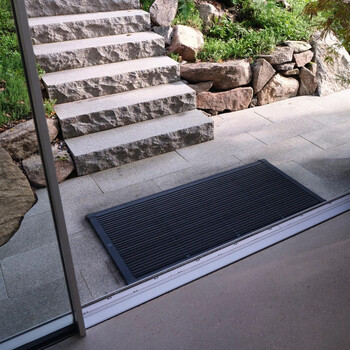 Outdoor-Fußmatte New Standard B 120 x T 70 cm | Aluminium anthrazit