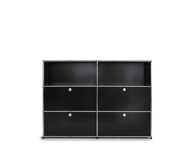 USM Highboard 2-fach breit, 2 Fächer oben, 4 Klapptüren | graphitschwarz