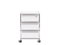 USM Rollcontainer 3 Schübe, mit Schloss | reinweiß