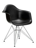 Stuhl Eames Plastic Armchair DAR RE ungepolstert | tiefschwarz