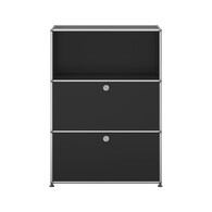 USM Haller Regal 3-fach hoch, Breite 78 cm, 2 Klapptüren x | graphitschwarz USM Haller Regal 3-fach hoch, Breite 78 cm, 2 Klapptüren x | graphitschwarz