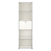 USM Haller Regal 5-fach hoch, Breite 53 cm, 1 Klapptür x | reinweiß USM Haller Regal 5-fach hoch, Breite 53 cm, 1 Klapptür x | reinweiß