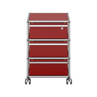 USM Haller Rollcontainer mit 3 Schüben x | rubinrot USM Haller Rollcontainer mit 3 Schüben x | rubinrot
