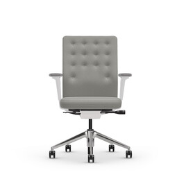 Chaise de bureau pivotante ID Trim Dossier mi-hauteur, avec accoudoirs 2D | gris sierra