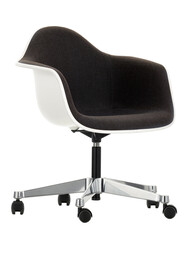 Eames Plastic Armchair PACC Drehstuhl Vollpolster | schwarz-weiß