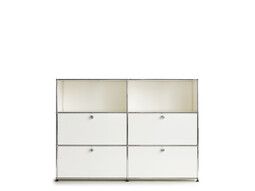 USM Highboard 2-fach breit, 2 Fächer oben, 4 Klapptüren | reinweiß