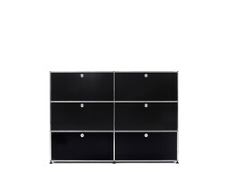 Highboard USM largeur 2 casiers, 6 portes abattantes | noir graphite