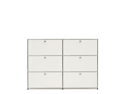 USM Highboard 2-fach breit, 6 Klapptüren | reinweiß