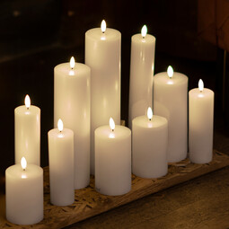 LED-Echtwachskerze, wiederaufladbar Sille 