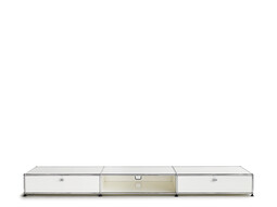 USM Lowboard 3-fach breit, Schub/offen/Schub | reinweiß
