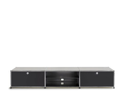 USM Lowboard 3-fach breit, Ausziehtür/offen/Klapptür | graphitschwarz