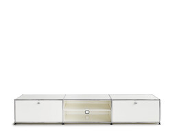 USM Lowboard 3-fach breit, Ausziehtür/offen/Klapptür | reinweiß