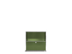 Étagère USM 2 étages, largeur 78 cm, 1 porte abattante en bas | vert olive