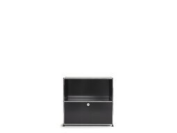 Etagère USM 2 étages, largeur 78 cm, 1 porte abattante en bas | noir graphite