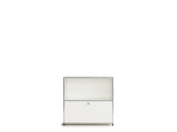 Etagère USM 2 étages, largeur 78 cm, 1 porte abattante en bas | blanc pur