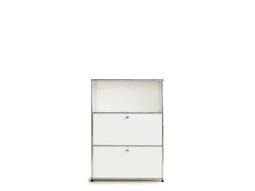 Etagère USM 3 étages, largeur 78 cm, 2 portes abattantes | blanc pur