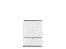 Etagère USM 3 étages, largeur 78 cm, 3 portes abattantes | blanc pur
