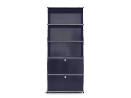 Etagère USM 5 étages, largeur 78 cm, 2 portes abattantes | gris anthracite