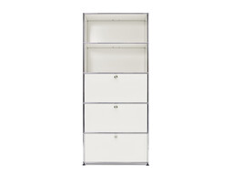 USM Regal 5-fach hoch, Breite 78 cm, 3 Klapptüren | reinweiß