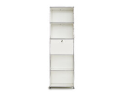 Etagère USM 5 étages, largeur 53 cm, 1 porte abattante | blanc pur