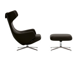 Sessel Grand Repos und Ottoman Grand Repos und Ottoman (SET) | Leder Premium F | schwarz