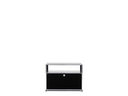 Sideboard USM largeur 1 casier, 1 porte abattante, 1 espace ouvert | noir graphite