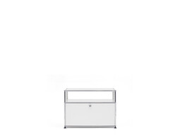 Sideboard USM largeur 1 casier, 1 porte abattante, 1 espace ouvert | blanc pur
