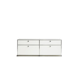 USM Sideboard 2-fach breit, 2 Klapptüren unten, 2 Schübe oben | reinweiß