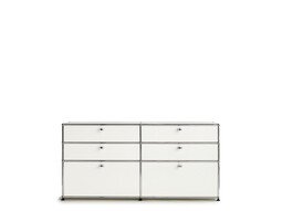 USM Sideboard 2-fach breit, 2 Klapptüren unten, 4 Schübe oben | reinweiß