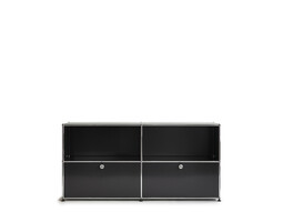Sideboard USM largeur 2 casiers, 2 portes abattantes en bas, 2 tiroirs en haut  | noir graphite