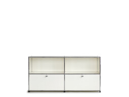 USM Sideboard 2-fach breit, 2 Klapptüren unten | reinweiß