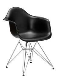 Stuhl Eames Plastic Armchair DAR RE ungepolstert | tiefschwarz Stuhl Eames Plastic Armchair DAR RE ungepolstert | tiefschwarz