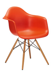 Stuhl Eames Plastic Armchair DAW Ahorn, natur | poppy red