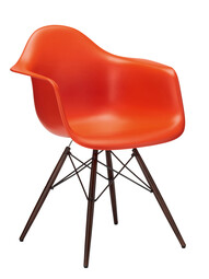 Stuhl Eames Plastic Armchair DAW RE Ahorn, nussbaumfarbig | poppy red Stuhl Eames Plastic Armchair DAW RE Ahorn, nussbaumfarbig | poppy red
