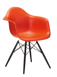Stuhl Eames Plastic Armchair DAW RE Ahorn, schwarz | poppy red