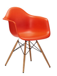 Stuhl Eames Plastic Armchair DAW RE Esche, eichefarbig | poppy red Stuhl Eames Plastic Armchair DAW RE Esche, eichefarbig | poppy red
