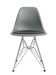 Stuhl Eames Plastic Side Chair DSR RE mit integriertem Sitzpolster | granitgrau