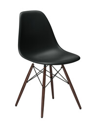 Stuhl Eames Plastic Side Chair DSW RE Ahorn, nussbaumfarbig | tiefschwarz