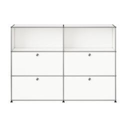 USM Haller Highboard 2-fach breit, 2 Fächer, 4 Klapptüren x | reinweiß USM Haller Highboard 2-fach breit, 2 Fächer, 4 Klapptüren x | reinweiß