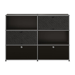 USM Haller Highboard M66 x | graphitschwarz / dunkelgrau