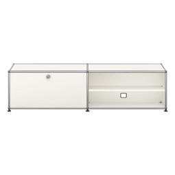 USM Haller Lowboard 2-fach breit, Ausziehtür, offen x | reinweiß USM Haller Lowboard 2-fach breit, Ausziehtür, offen x | reinweiß