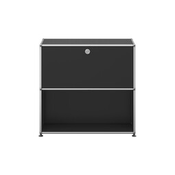 Etagère USM Haller, largeur 78 cm, 1 porte abattante en haut x | noir graphite Etagère USM Haller, largeur 78 cm, 1 porte abattante en haut x | noir graphite
